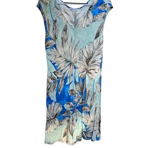 Jams World Blue and Gray Leaf Dress Size XL Pre-loved
